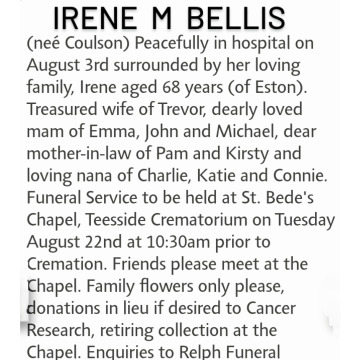 Notice Gallery for Irene BELLIS